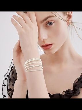Elegant White Crystal Wrap Bracelet for Women by